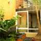 courtyard and bathroom